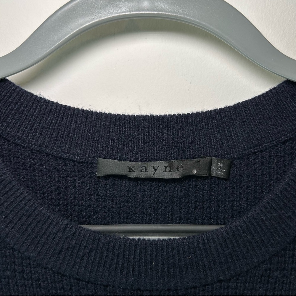 Jenni Kayne Men’s Wool Cashmere Crewneck Sweater Navy Blue Size Medium - Picture 3 of 9